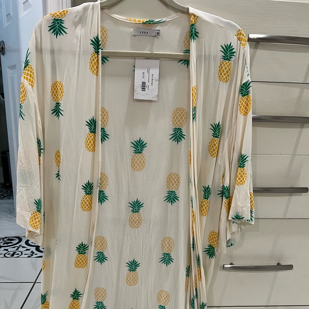 NWT Pineapple Kimono Duster